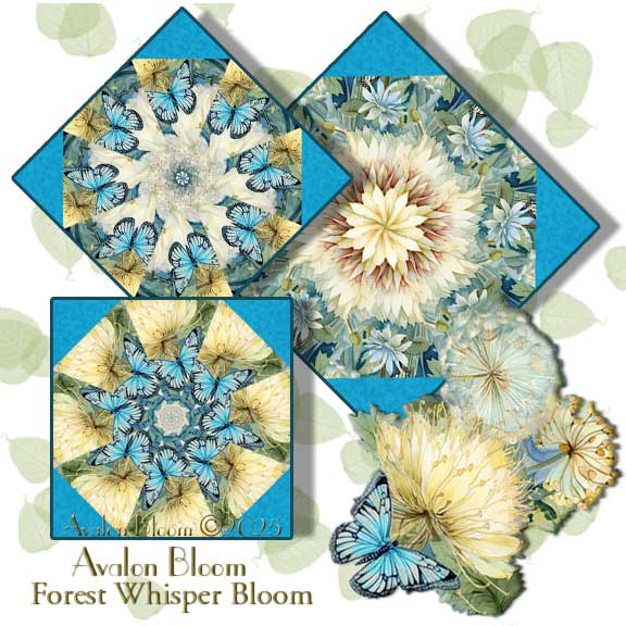 Forest Whisper Bloom Kaleidoscope Quilt Block Kit