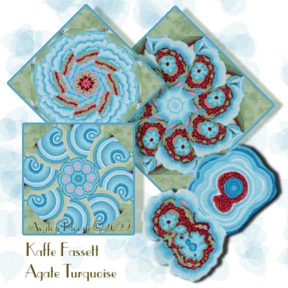 Kaffe Fassett Agate Turquoise Kaleidoscope Quilt Block Kit