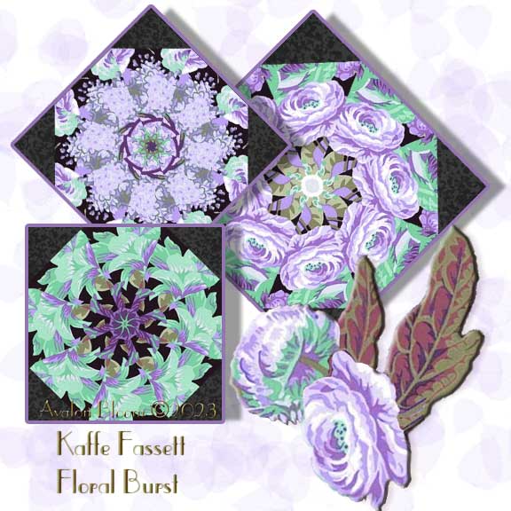 Kaffe Fassett Collective Floral Burst Kaleidoscope Quilt Block Kit