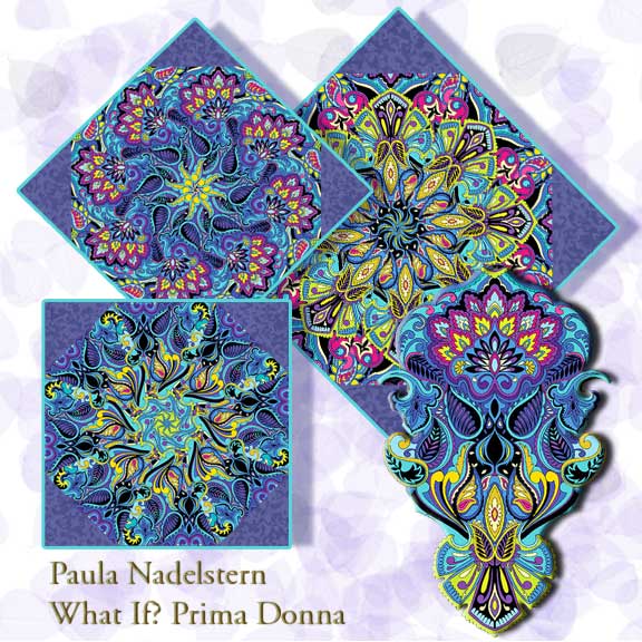 Pre-cut Kaleidoscope Quilt Block Midnight Garden