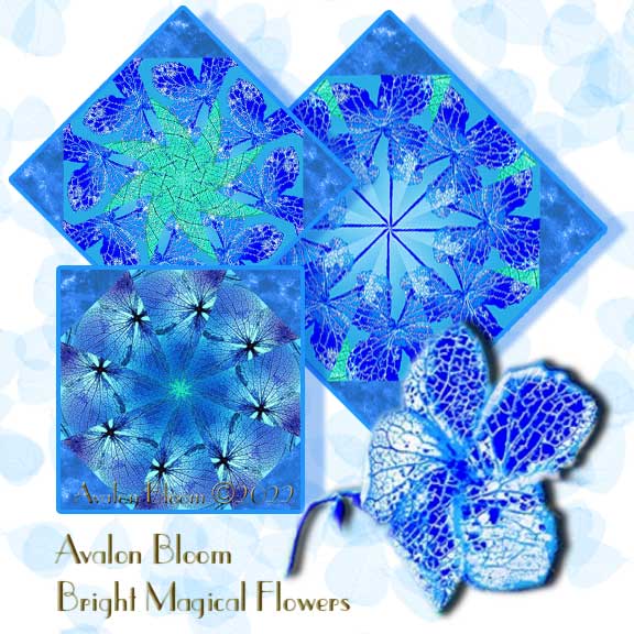 Bright Magical Flowers Kaleidoscope Quilt Block Kit