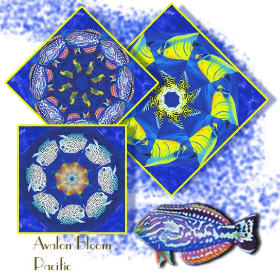 Pacific Coral Canyon Kaleidoscope Quilt Block Kit