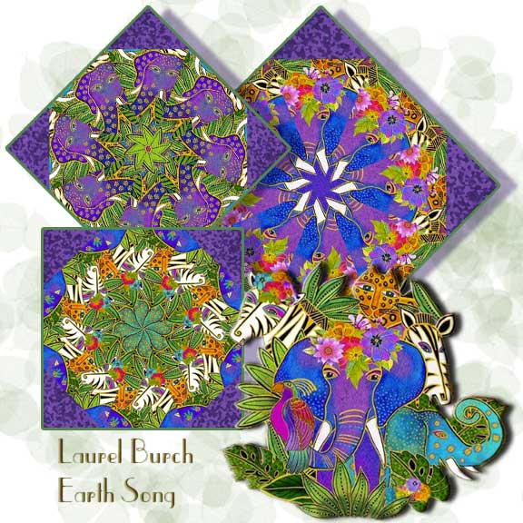 Laurel Burch Earth Song Kaleidoscope Quilt Block Kit