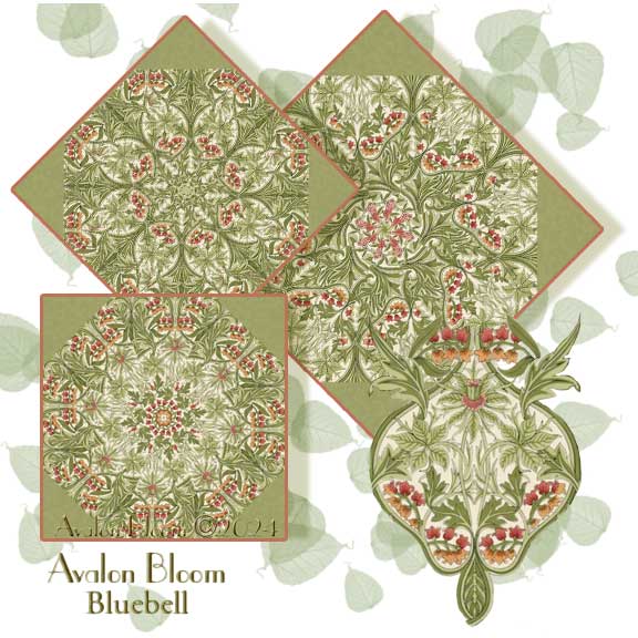 BlueBell Emery Walker Morris Pre-cut kaleidoscope quilt block kit