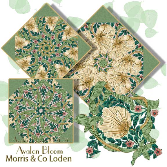 Morris and Co Loden Small Pimpernel Kaleidoscope Quilt Block Kit