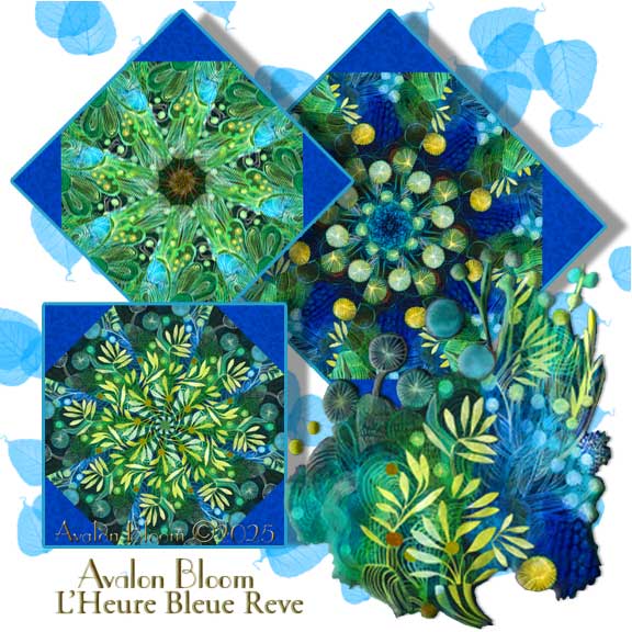 L'Heure Bleue Reve Kaleidoscope Quilt Block Kit