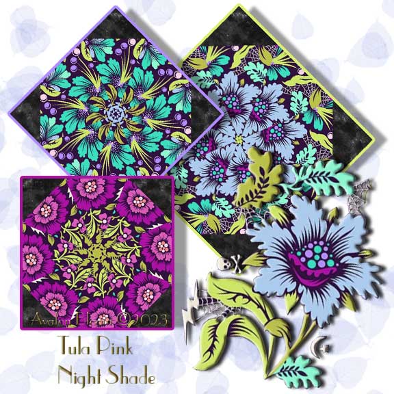 Tula Pink Nightshade Deja Vu Kaleidoscope Quilt Block Kit