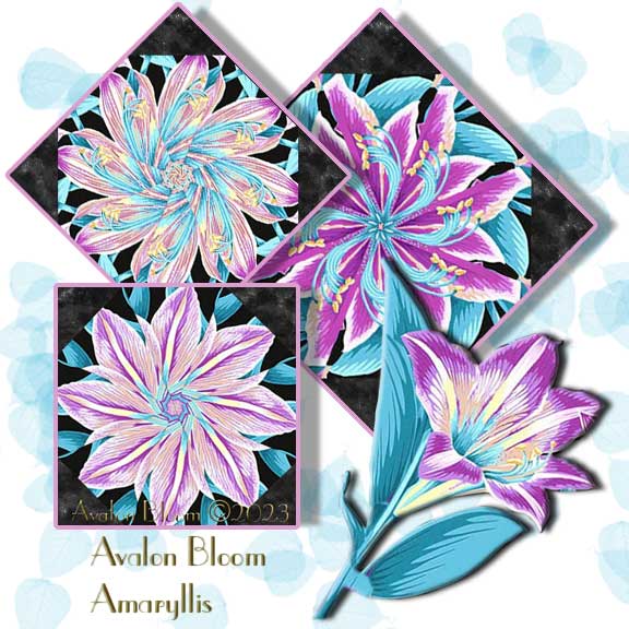 Philip Jacobs Amaryllis Kaleidoscope Quilt Block Kit