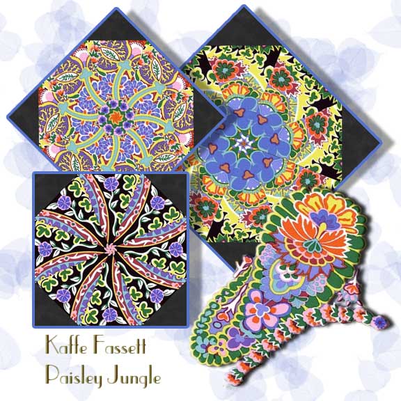 Kaffe Fassett Jungle Paisley Kaleidoscope Quilt Block Kit