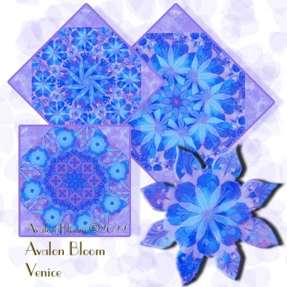 Indigo Splash Kaleidoscope Quilt Block Kit