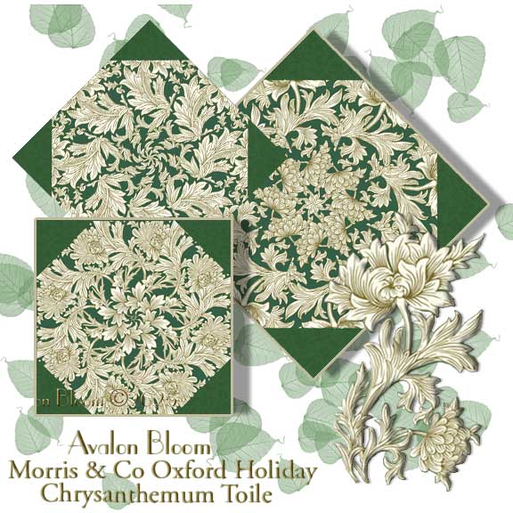 Morris and Co Leicester Cobalt Kaleidoscope Quilt Block Kit