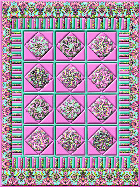 Tula Pink Prince Charming Déjà Vu Kaleidoscope Quilt Kit – 55