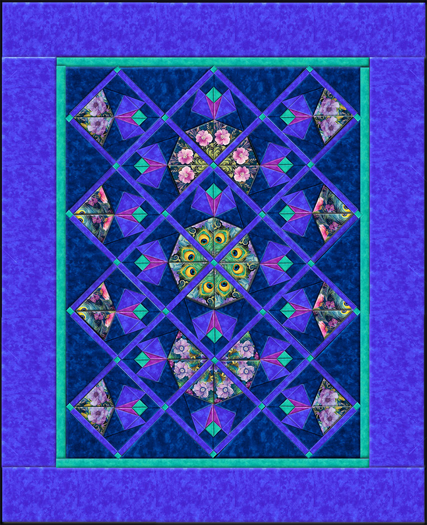 Wild Beauty Plume Stained Glass Windows Quilt