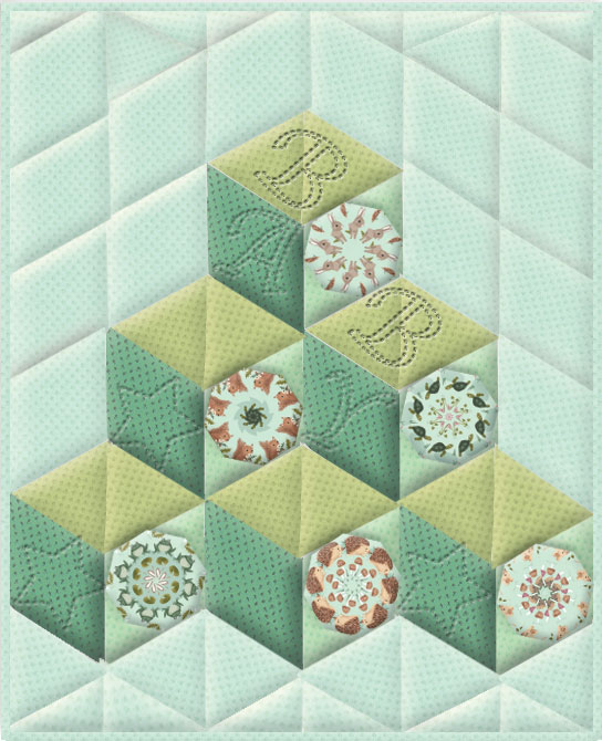 Woodland Wander Tumbling Blocks Kaleidsoscope Quilt