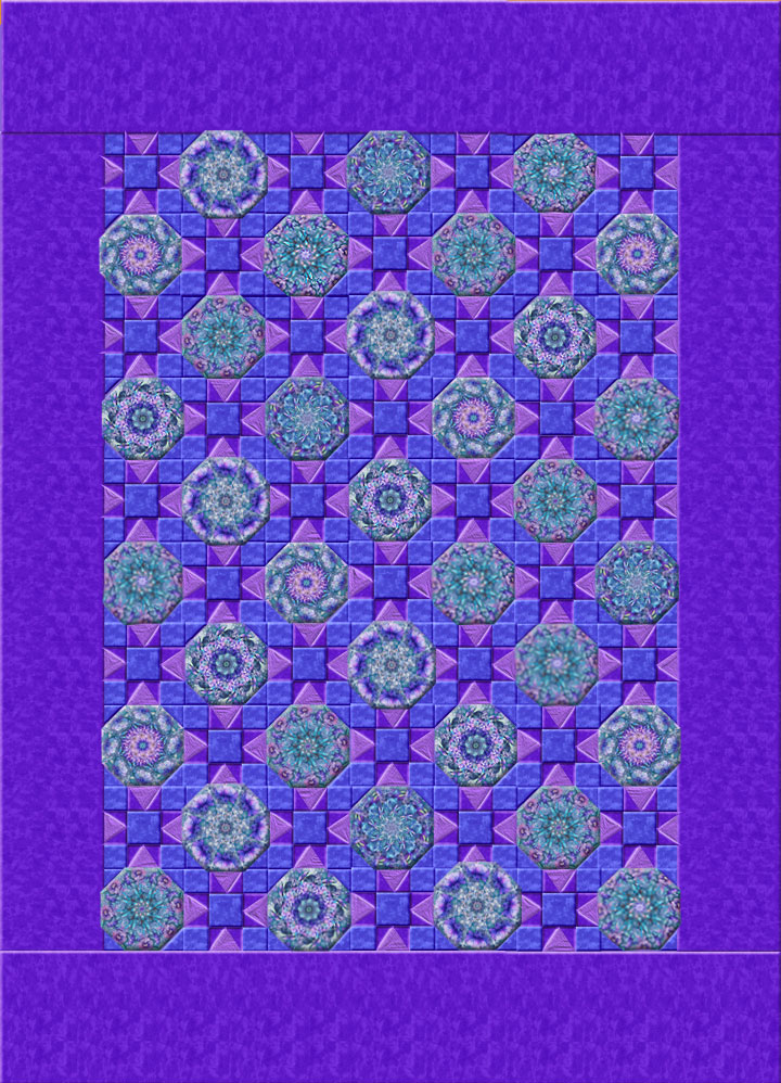 Dragonfly Mist Kallusions Queen sized Kaleidoscope Quilt