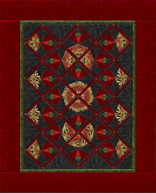 On-Point queen size kaleidoscope quilt pattern