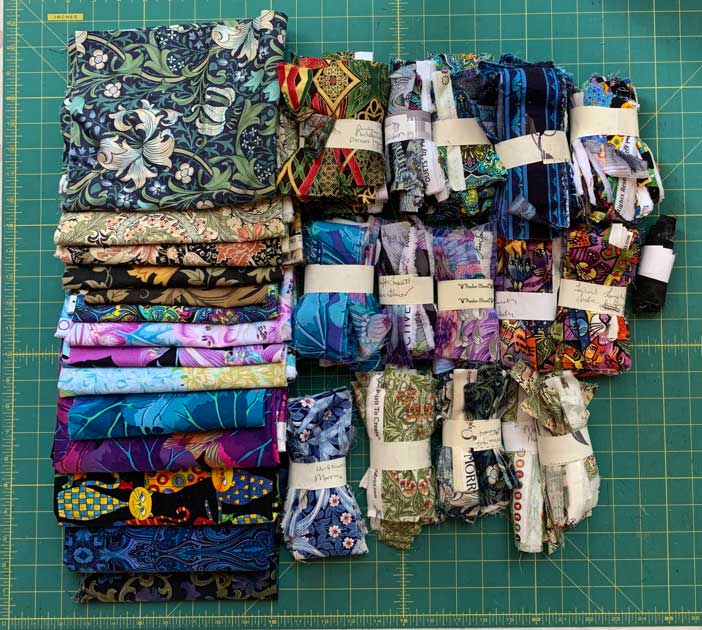 Designer Stash Box of fabric and Scraps