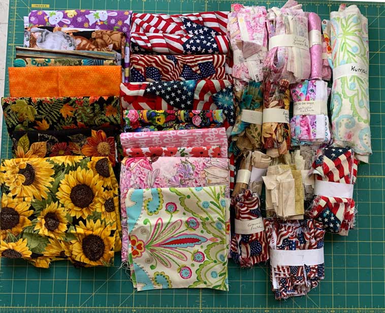 Miscellaneous Stash Box of Fabrics and Scraps