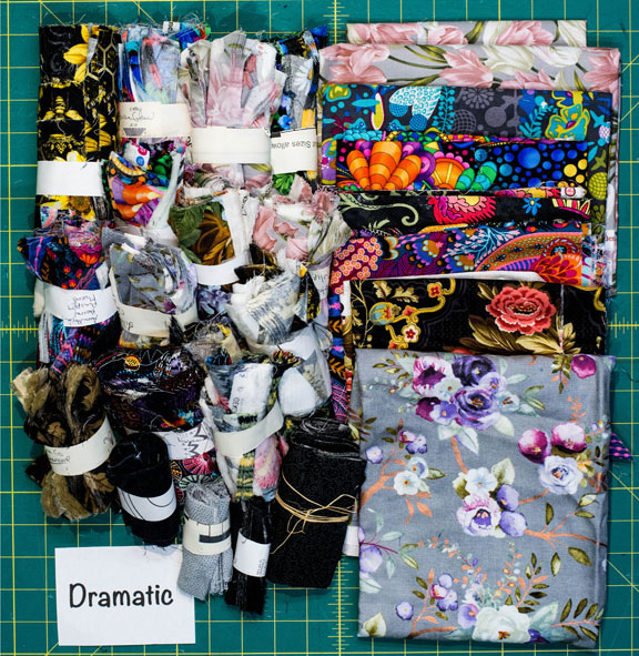 Stash Box of Dramatic Scraps and Fabric