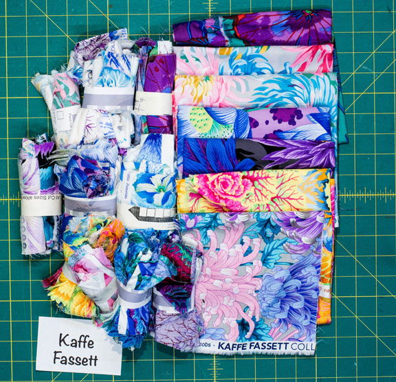 Kaffe Fassett Stash Box of fabric and Scraps