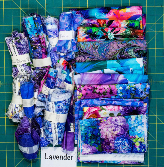 Lavender Stash of Fabrics and Scraps