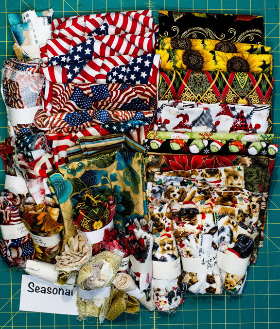 Stash Box of Seasonal Scraps and Fabric