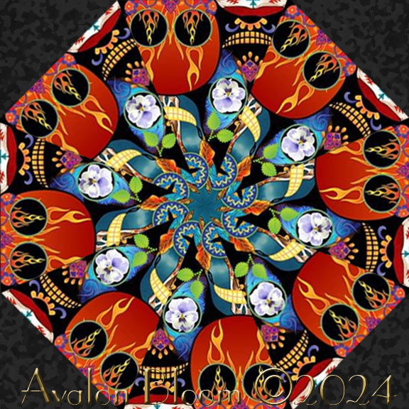 Dia de los Muertos kaleidoscope pre-cut quilt blocks