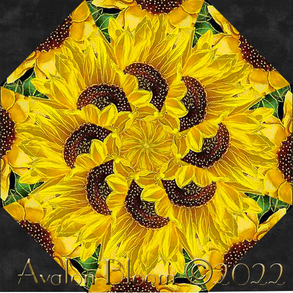 Sunflowers Kaleidoscope Quilt Block Kit