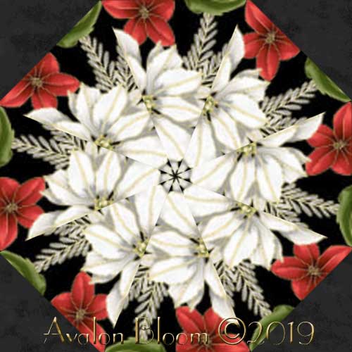 Poised Poinsettias Kaleidoscope Quilt Block Kit