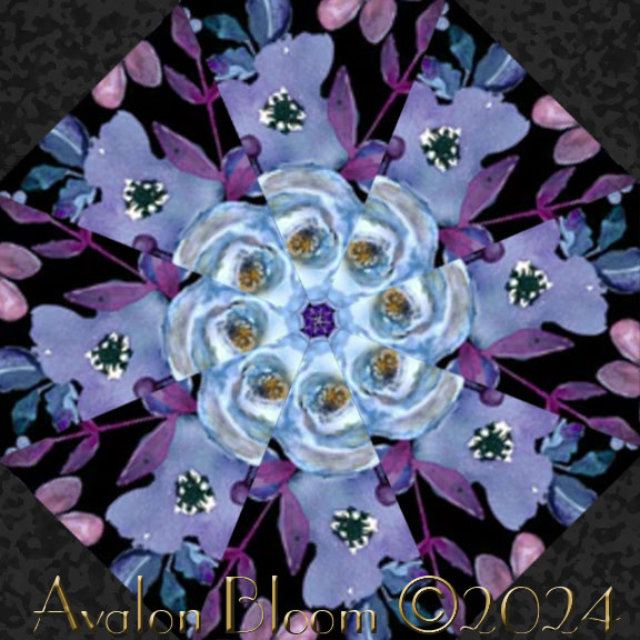 Digital Garden from Midnight Dreams Kaleidoscope Quilt Block Kit