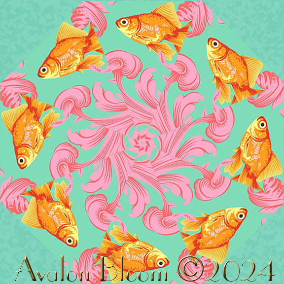 Tula Pink Blossom Treading Water Kaleidoscope Quilt Block Kit