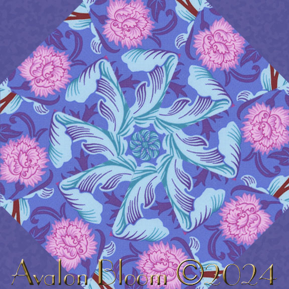 Morris and Company Leicester Cobalt Kaleidoscope Quilt Block Kit