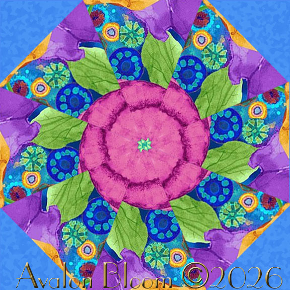 On the Bright Side Poppy Kaleidoscope Quilt Block Kit