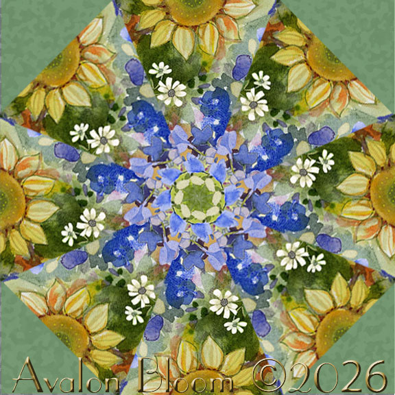 Sunflower Song by Sue Zipkin Precut Kaleidoscope Quilt Block Kit
