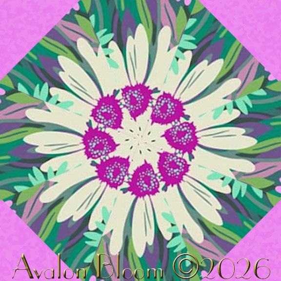 Daisy Crush Unchained Midnight Kaleidoscope Quilt Block Kit