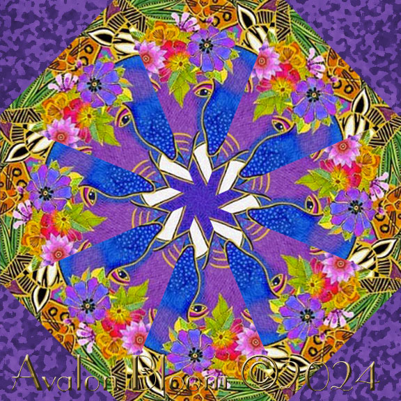 Laurel Burch Earth Song Kaleidoscope Quilt Block Kit