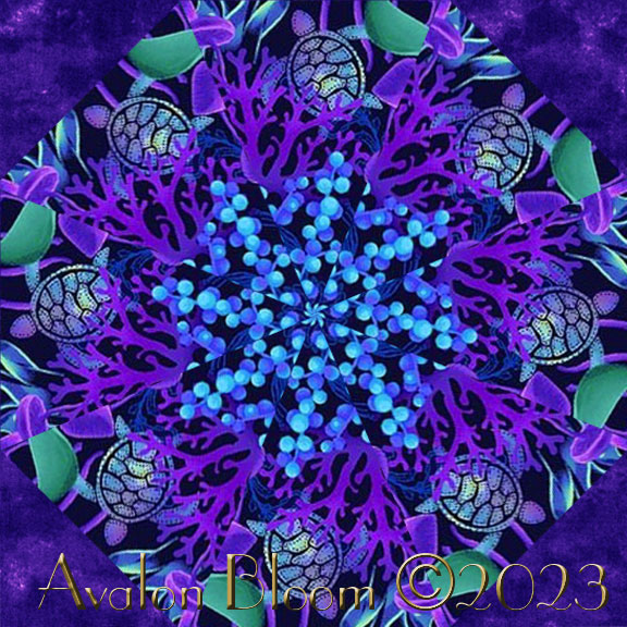 Electric Ocean Kaleidoscope Quilt Block Kit