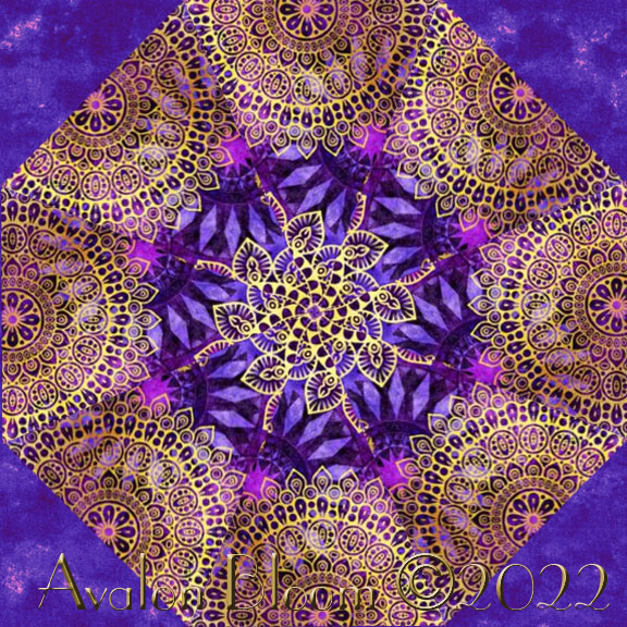 Eclectica Violet Medallions Kaleidoscope Quilt Block Kit