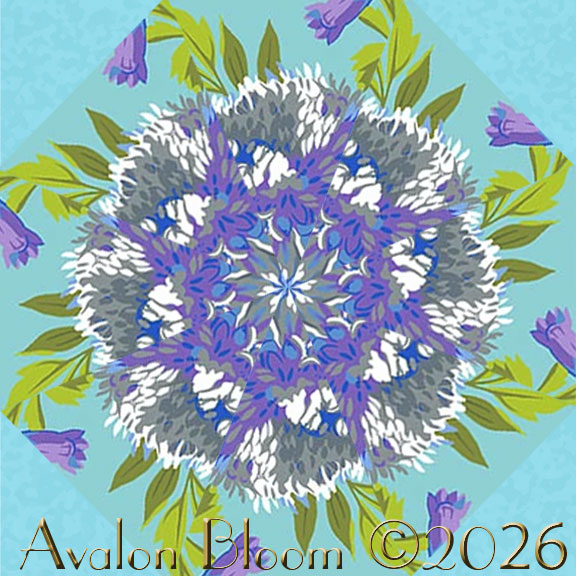 Jardin Blue Contrast Kaffe Fassett Collective 2026 Kaleidoscope Quilt Block Kit