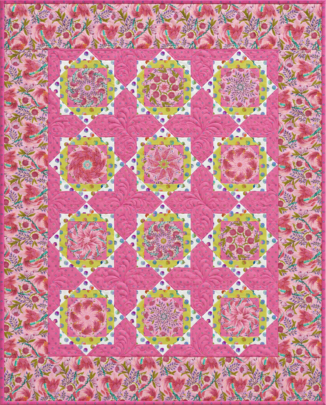 Tula Pink Legendary Twinkling Star Kaleidoscope Double Quilt Kit