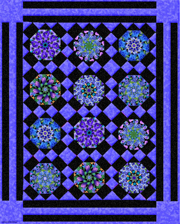 Meadow Bloom Wildflower Spinning Flagstones Kaleidoscope Quilt Kit