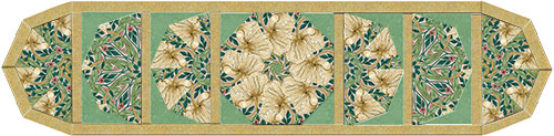 Morris and Co Small Pimpernell Citrus Sage Kaleidoscope Fan Table Runner Kit