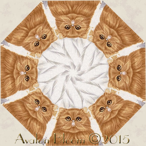Cat's Meow Cream Kaleidoscope Quilt Block Kit