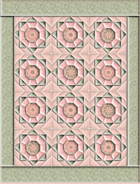 Flower Garden Kaleidoscopes Quilt  Pattern