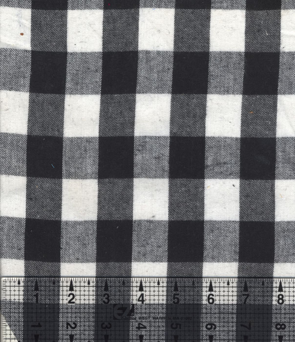 Large Black and White Check Flannel Fabric