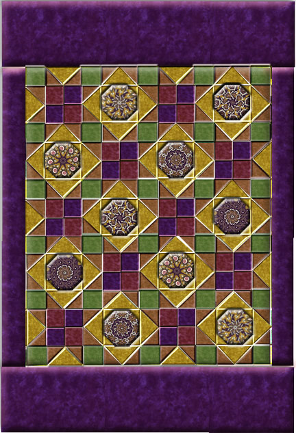 Lattice Star Kaleidoscopes Quilt  Pattern