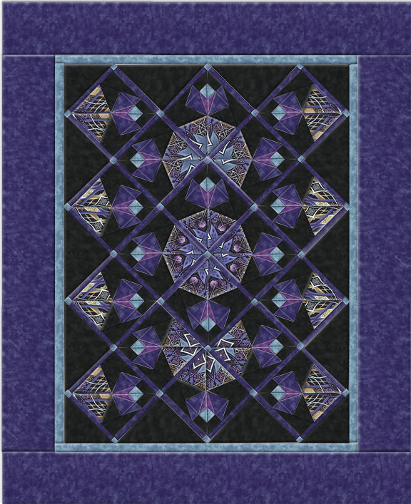 Nouveau Stained Glass Windows Kaleidoscopes Quilt  Pattern