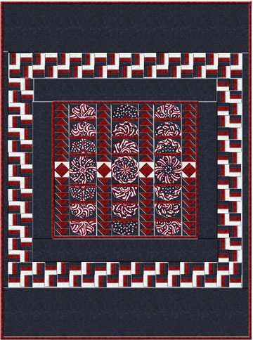 Patriotic Twin Kaleidoscope Quilt Kit