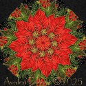 Joyful Poinsettias Bouquet Kaleidoscope Mug Rug Kit