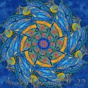 Van Gogh Inspired Painted Peacock Kaleidoscope Quilt Block Kit